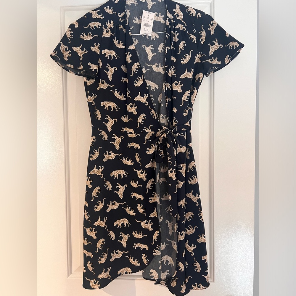 Jcrew Factory Leopard Wrap Dress
